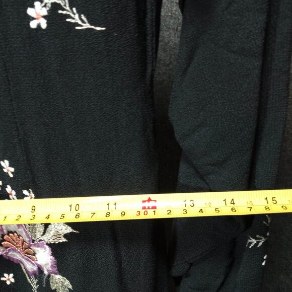 1930's Black Wool Flower Embroidered Sheath - Picture 8 of 9